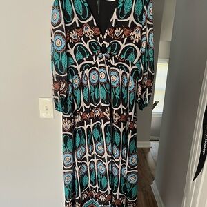 Target Black and Teal Long Sleeve Maxi Dress